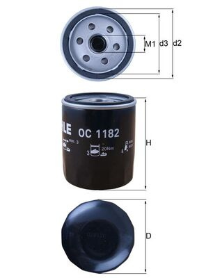 Filtru ulei KNECHT OC1182 la MAZDA 3 (BK) 2003 2004 2005 2006 2007 2008 2009