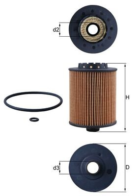 Filtru ulei KNECHT OX1075D se potriveste la VOLVO V90 II combi (235) 2016 2017 2018 2019 2020 2021 2022 2023 2024 2025