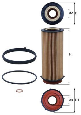 Filtru ulei KNECHT OX560D la masina BMW 5 Touring (F11) 2010 2011 2012 2013 2014 2015 2016 2017