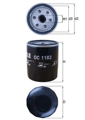 Filtru ulei MAHLE MAZDA 6 combi (GH) 2007-2013 - O