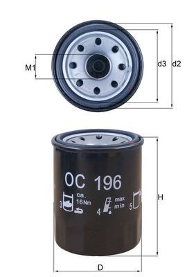 Filtru ulei MAHLE OC 196
