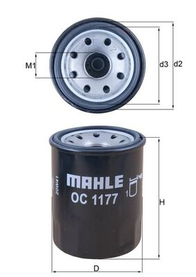 Filtru ulei MAHLE OC1177 pentru masina SUBARU OUTBACK (BS) 2015 2016 2017 2018 2019 2020 2021 2022 2023 2024 2025