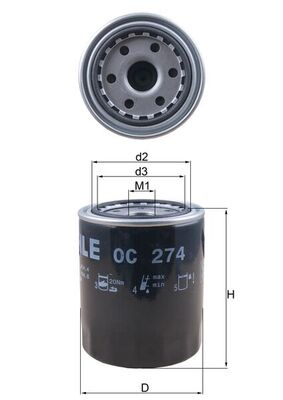Filtru ulei MAHLE OC274 la masina MITSUBISHI L200 / TRITON platou / sasiu (KA_T, KB_T) 2007 2008 2009 2010 2011 2012 2013 2014 2015