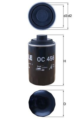 Filtru ulei MAHLE OC456 la masina AUDI A8 D4 (4H2,