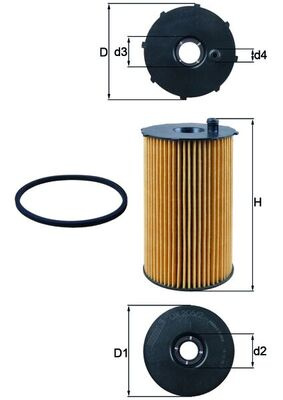 Filtru ulei MAHLE OX205/2D model CITROEN C6 (TD_) 