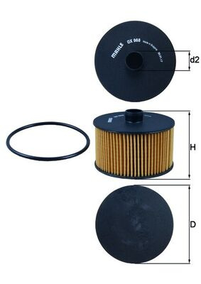 Filtru ulei MAHLE OX968D compatibil cu DACIA JOGGER (RK_) 2021 2022 2023 2024 2025