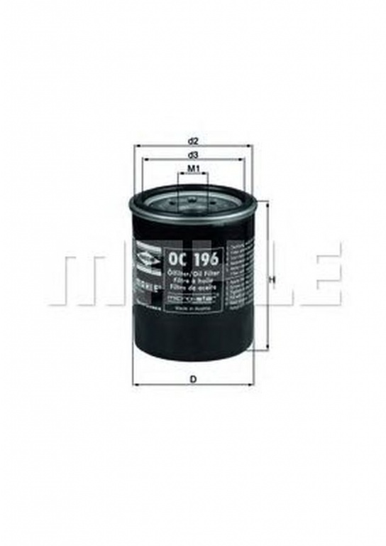 Filtru ulei MITSUBISHI LANCER limuzina CS A CT0 MAHLE ORIGINAL OC196