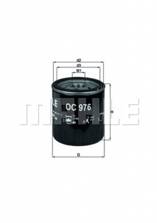 Filtru ulei PEUGEOT 307 3A C MAHLE ORIGINAL OC976