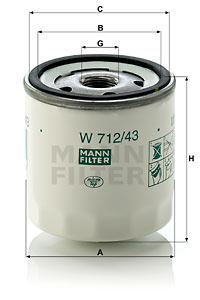 Filtru ulei (W71243 MANN-FILTER) AUSTIN,FORD,FORD ASIA / OCEANIA,FORD AUSTRALIA,FORD USA,MAZDA,MORGAN,ROVER,SKODA,SUZUKI,TOYOTA