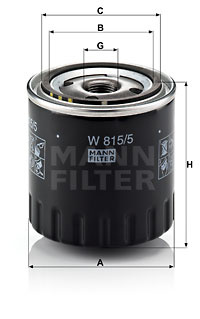 Filtru ulei (W8155 MANN-FILTER) BRANSON TRACTORS,RENAULT