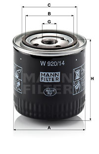 Filtru ulei (W92014 MANN-FILTER) BEDFORD,FORD AUSTRALIA,LDV,NISSAN