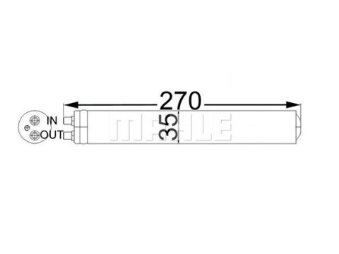 Filtru uscator aer conditionat Honda Accord 2002-2008, City 2009-, Civic 2005-2012, Jazz/Fit 2001-2008, Jazz/Fit 2008-2015, Odyssey (Rb) (Jdm) 2008-2013, 35x270mm, MAHLE AD64000S