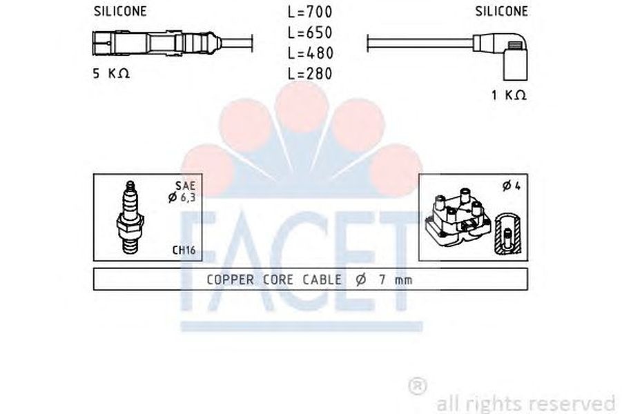 Fise bujii AUDI A3 8L1 FACET FA 4.9479