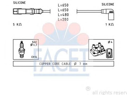 Fise bujii AUDI A3 8L1 FACET FA 4.9585