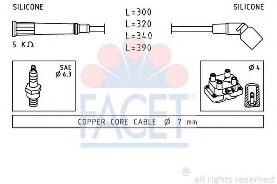 Fise bujii BMW 3 Compact E36 FACET FA 4.8900