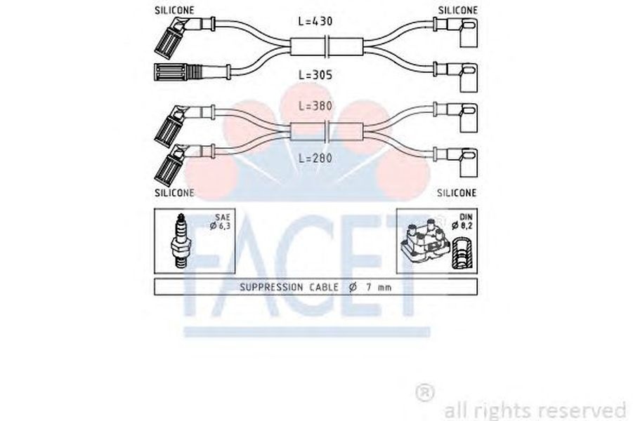 Fise bujii FIAT TIPO 160 FACET FA 4.8889