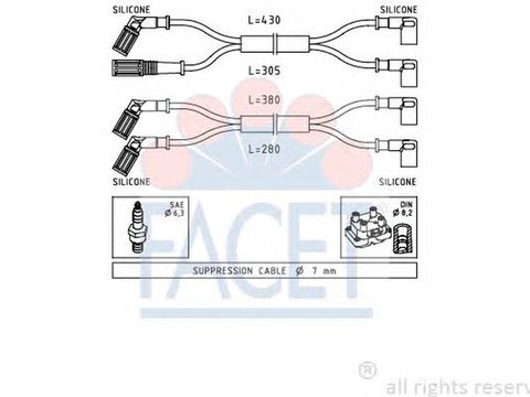 Fise bujii LANCIA DEDRA 835 FACET FA 4.8889