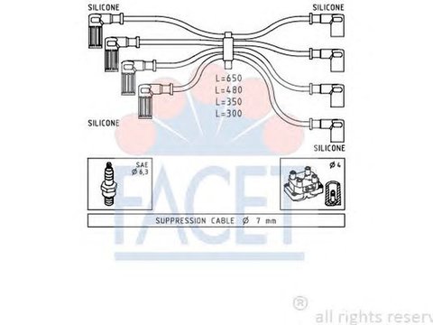 Fise bujii LANCIA DEDRA SW 835 FACET FA 4.8888