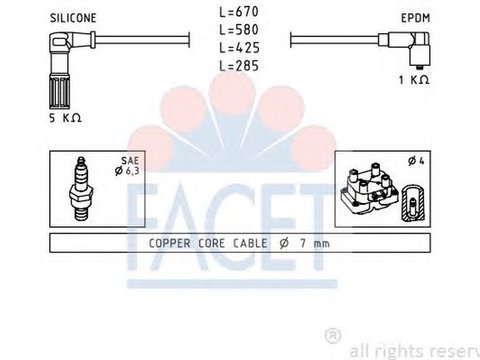 Fise bujii LANCIA DELTA II 836 FACET FA 4.8655