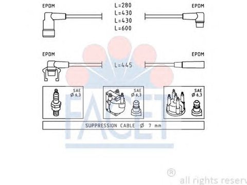 Fise bujii VOLVO 460 L 464 FACET FA 4.8415