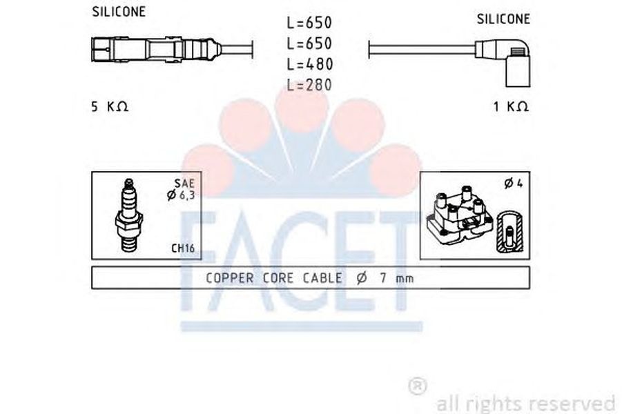 Fise bujii VW JETTA III 1K2 FACET FA 4.9585