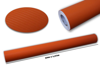 Folie auto carbon 3d texturata portocaliu - colant