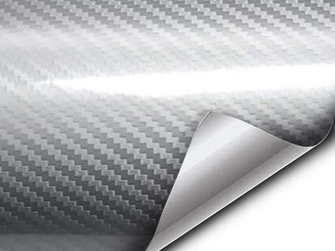 Folie colantare auto Carbon 5D Lacuit Argintiu (3,0m x 1,52m) AVX-KX10273