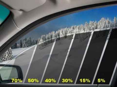 Folie geamuri Auto 5% 15% 30% 40% 50% 70% neagra / fumurie