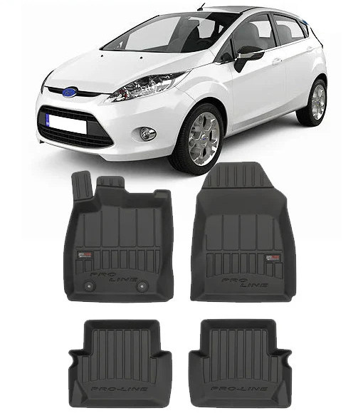 Ford Fiesta VI, Hatchback, Din 10.2008 - 06.2017 , Set Covorase Auto Tip Tavita Premium 3D, din cauciuc 3D407565*1-C557