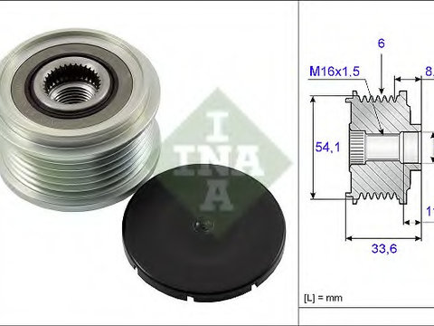 Fulie alternator 535 0059 10 INA pentru CitroEn C4 Fiat Scudo Land rover Freelander Land rover Lr2 Ford Mondeo CitroEn Dispatch CitroEn Jumpy Ford Galaxy Ford S-max Peugeot Expert Fiat Ulysse Peugeot 406 CitroEn Berlingo CitroEn Xsara Peugeot Partner