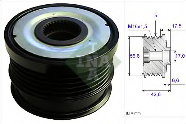 Fulie alternator 535 0071 30 INA pentru Opel Vectra Opel Signum Opel Zafira