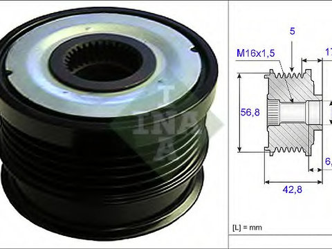 Fulie alternator 535 0071 30 INA pentru Opel Vectra Opel Signum Opel Zafira