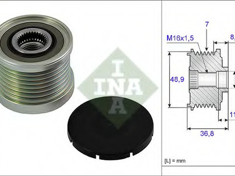 Fulie alternator 535 0081 10 INA pentru Nissan Primastar Nissan Dualis Nissan Qashqai Opel Movano Renault Laguna Ford Mondeo Renault Megane Renault Master Renault Gran Mazda 6 Mazda Atenza Nissan Interstar Opel Vivaro Renault ScEnic Renault Trafic