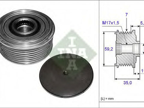 Fulie alternator 535 0087 10 INA pentru Ford Transit