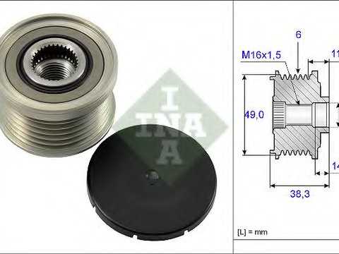 Fulie alternator 535 0127 10 INA pentru Bmw Seria 3 Bmw Seria 6 Bmw Seria 1 Bmw Z4 Bmw Seria 5 Bmw Seria 7