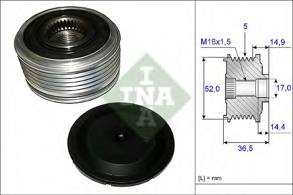 Fulie alternator 535 0129 10 INA pentru Mercedes-b