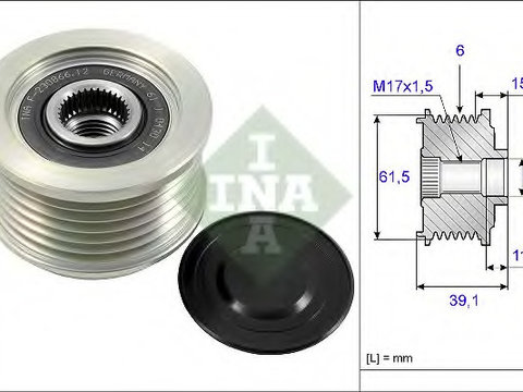 Fulie alternator 535 0144 10 INA pentru Alfa romeo 145 Alfa romeo 146 Fiat Brava Fiat Bravo Fiat Marea Alfa romeo 156 Fiat Multipla Fiat Punto Fiat Doblo