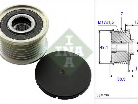 Fulie alternator 535 0153 10 INA pentru Nissan X-trail Renault Megane Renault Gran Renault Latitude Opel Movano Renault ScEnic Renault Grand Renault Master Nissan Dualis Nissan Qashqai Nissan Nv400 Renault Laguna Renault Espace Renault Koleos Dacia L