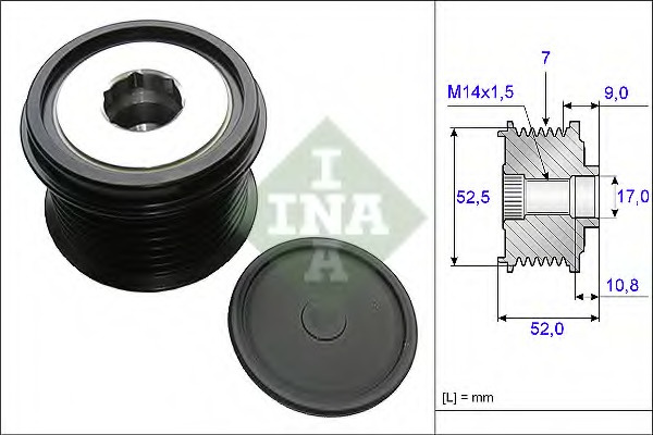 Fulie alternator 535 0209 10 INA pentru Toyota Alphard Toyota Rav Toyota Mark Toyota Reiz Toyota Estima Toyota Previa Toyota Tarago Toyota Crown Toyota Camry Toyota Hiace Toyota Quantum Toyota Sienna Toyota Avalon Toyota 4 Toyota Sw4 Toyota Aurion To