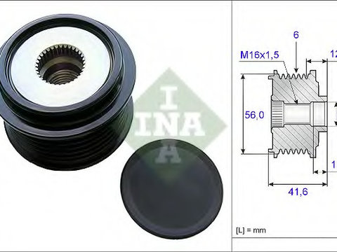 Fulie alternator 535 0210 10 INA pentru Audi A6 Audi Q3 Audi A5 Vw Amarok Audi A4 Seat Leon Vw Multivan Audi Q5 Seat Exeo Skoda Octavia Audi A3 Audi Tt