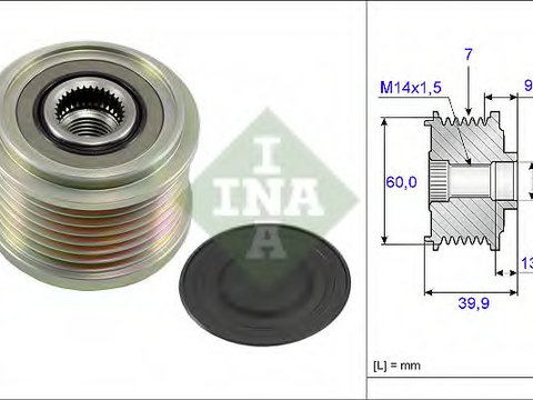 Fulie alternator 535 0215 10 INA pentru Kia Sorento Hyundai Grand Hyundai H-1 Hyundai I800 Hyundai Imax Hyundai Montana Hyundai H300 Hyundai Iload