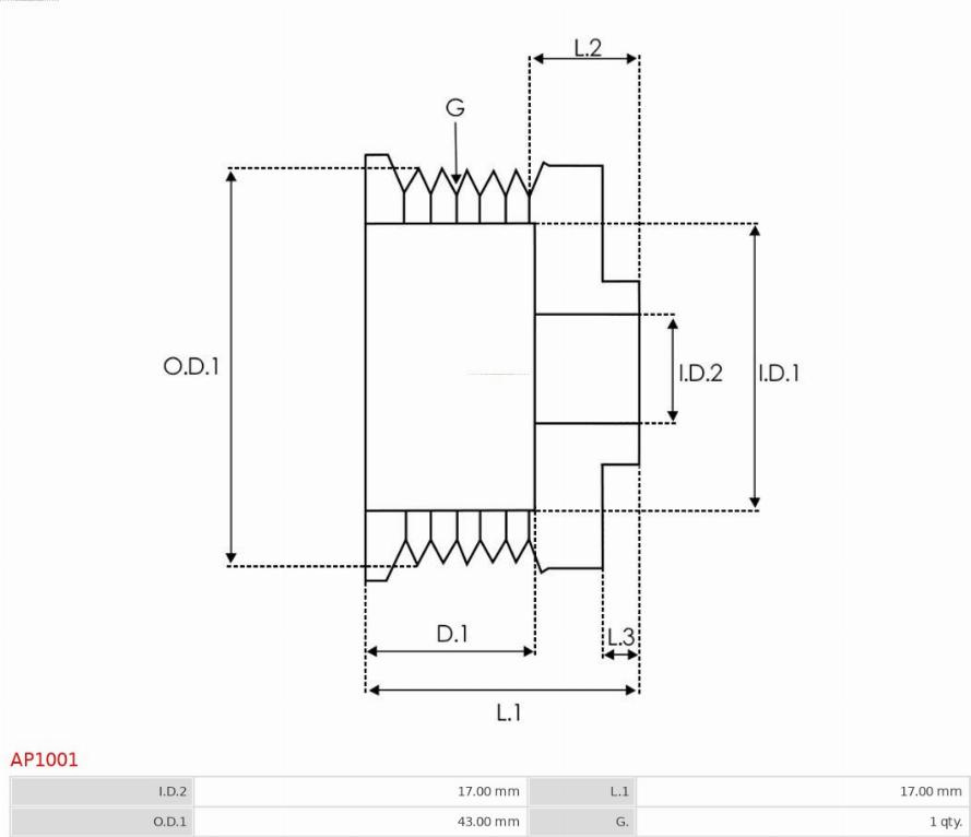 Fulie, alternator AS-PL AP1001