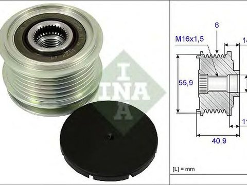 Fulie alternator AUDI A4 8E2 B6 INA 535001210