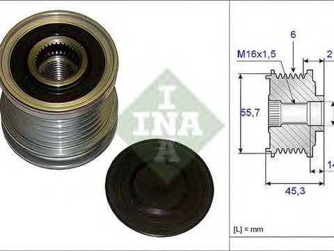 Fulie alternator AUDI A4 8E2 B6 INA 535003610