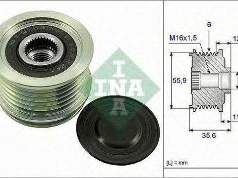 Fulie alternator AUDI A4 8E2 B6 INA 535004110