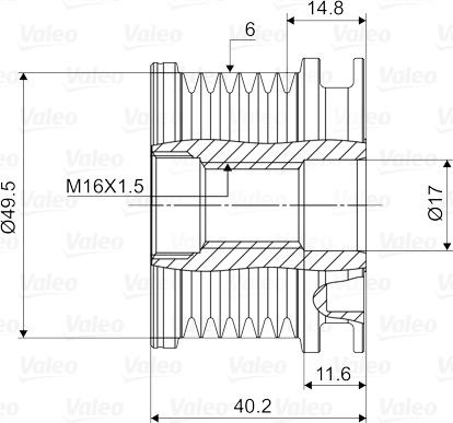 Fulie alternator AUDI A4 8E2 B6 VALEO 588016