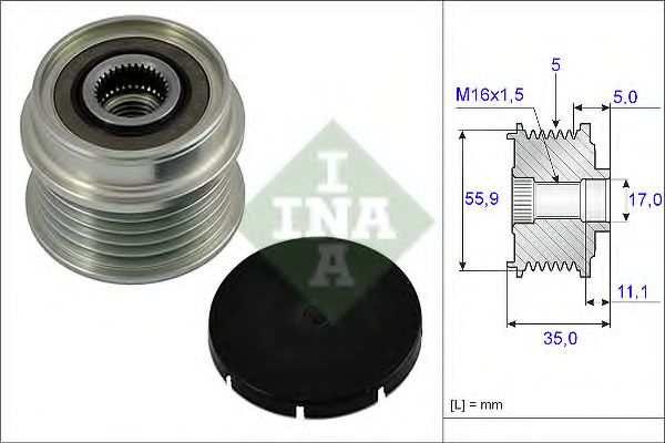 Fulie alternator AUDI A4 Avant (8D5, B5) (1994 - 2001) INA 535 0005 10