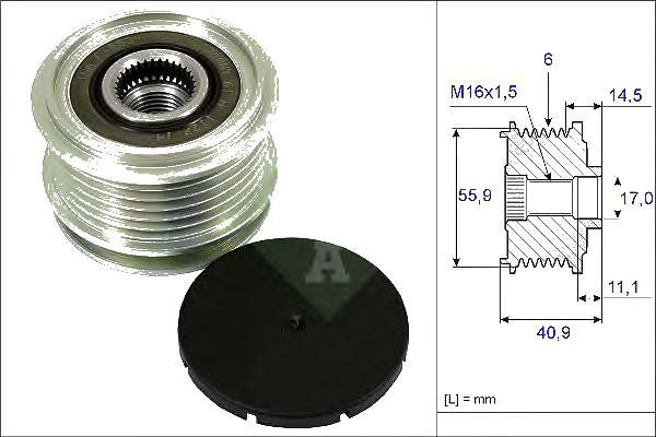 Fulie alternator Audi Tt, Q3, A6, A2, A1, Vw Polo, Scirocco, Sharan, Tiguan, Touran, Transporter, Jettam Lupo, Bora, Skoda Yeti, Superb, Mitsubishi Outlander, Jeep Patriot, Dodge Caliber, INA