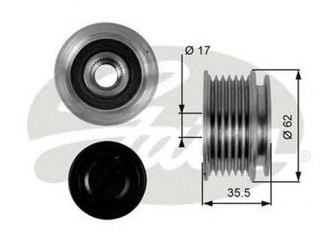 Fulie alternator AUDI TT Roadster 8J9 GATES OAP7044