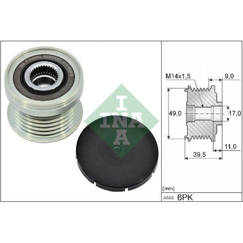 Fulie alternator BMW 1, 2, 3, 4, 5, X1, X3, X4, X5, Z4, Ford B-Max, EcoSport, Fiesta, Focus, Tourneo Courier, Transit Courier, , INA